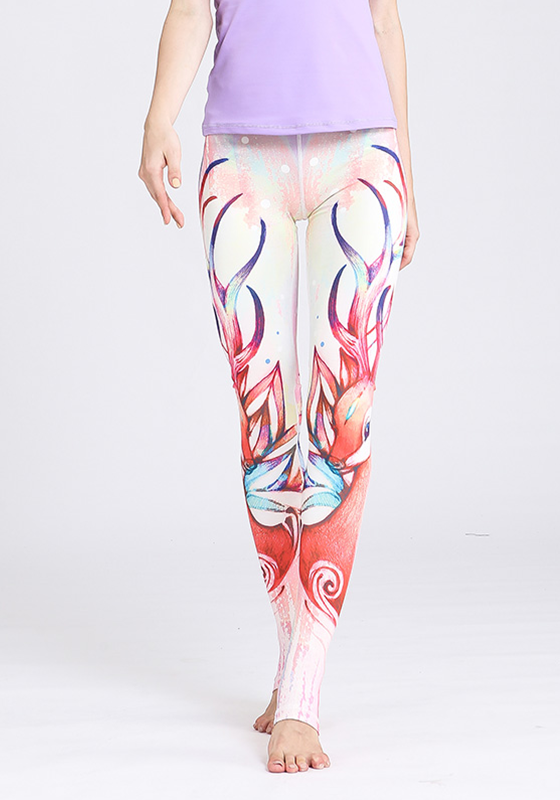 Pantalon de yoga sec rapide floral