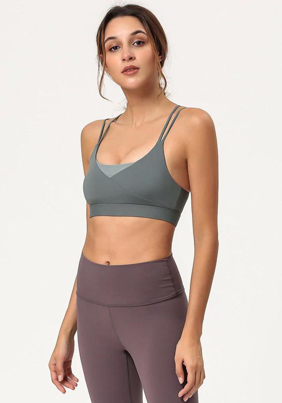 Cross Back Thin Strap Yoga Bra