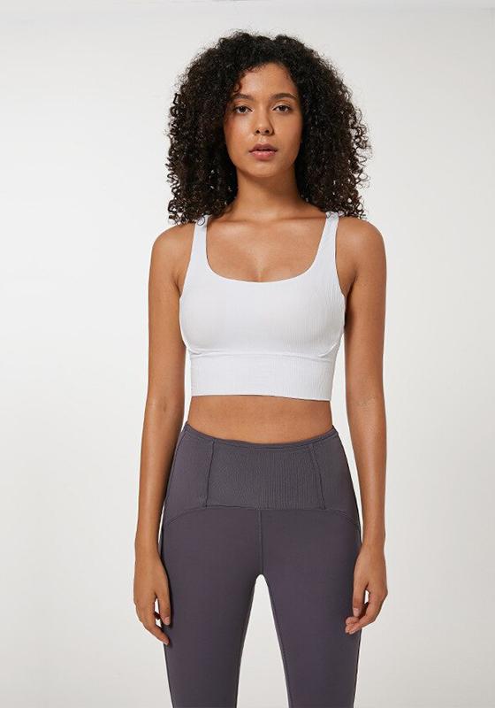 Ribbed Strappy Sports Bra