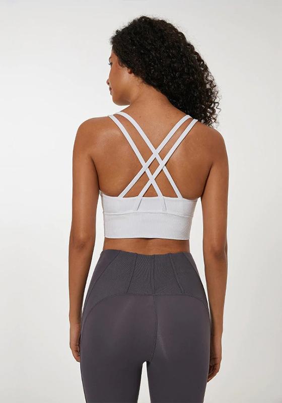 Ribbed Strappy Sports Bra