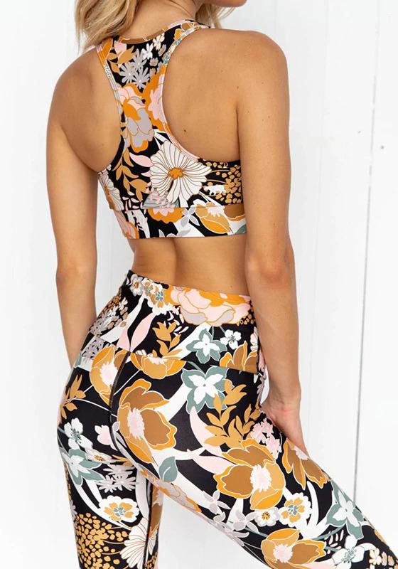 Floral Print Yoga Set