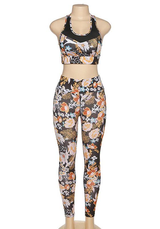 Floral Print Yoga Set