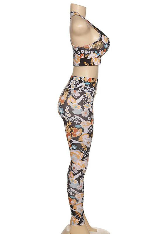 Floral Print Yoga Set