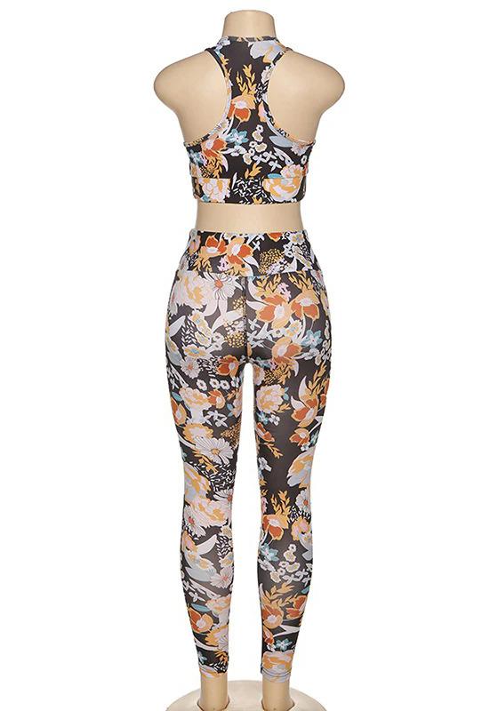 Floral Print Yoga Set