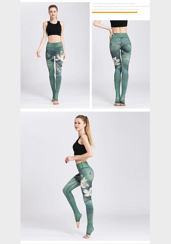 Flower High Waist Yoga Pants