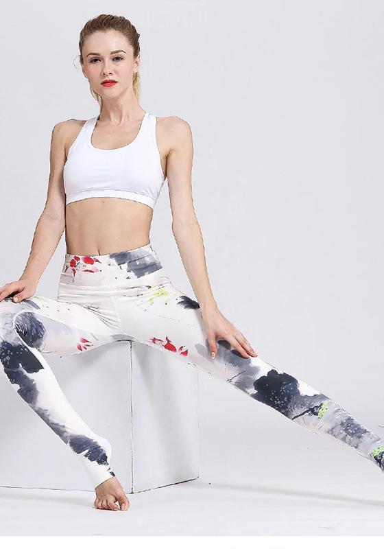 Flower High Waist Yoga Pants