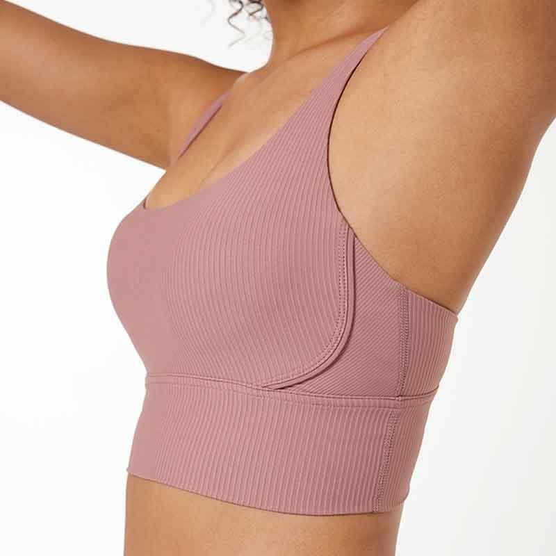 Ribbed Strappy Sports Bra