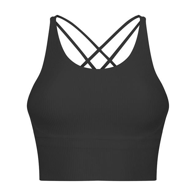 Ribbed Strappy Sports Bra