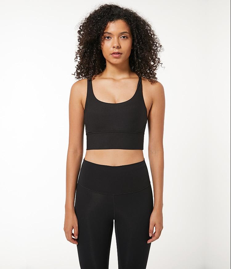 Ribbed Strappy Sports Bra